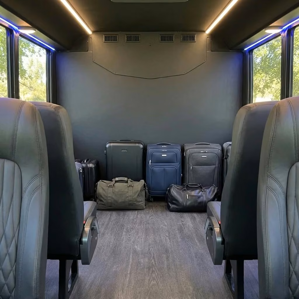 hallandale beach 20 passenger minibus luggage area