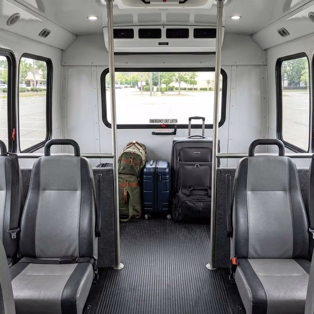 hallandale beach 30 passenger minibus luggage area