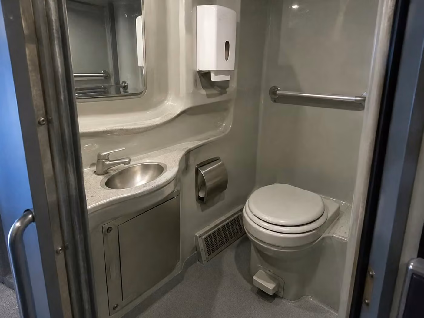 hallandale beach 56 passenger charter bus onboard restroom