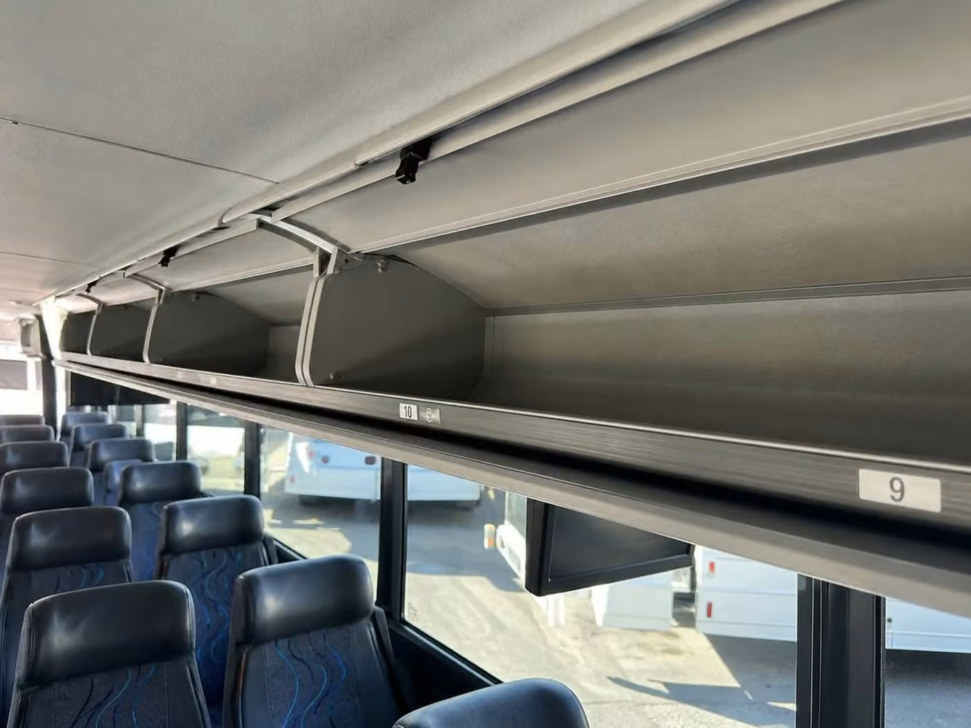 hallandale beach charter bus overhead storage