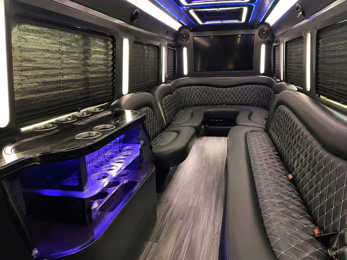 hallandale beach party bus bar area
